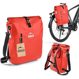 3-in-1 fietstas voor bagagedrager waterdicht - Versterkte riemen (innovatie 2023) - Te gebruiken als fietsrugzak, bagagedragertas, fietstas en rugzak