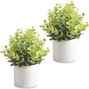 Kunstmatige Mini Eucalyptus Kunstmatige Plastic Plant met Pot voor Thuis Bureau Decoratie