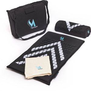 Acupressuurmat Set Kokosvezel - Driehoekige Spikes - App Inbegrepen - Zwart