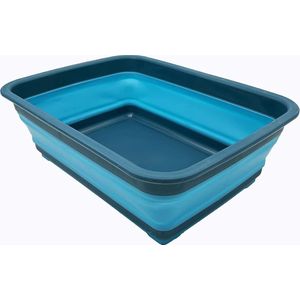 8 l inklapbare kuip opvouwbare afwasbak draagbare wastafel ruimtebesparende kunststof wasbak (universeel blauw/zeegrijsblauw, 1)