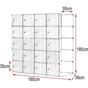 Modulaire kast met 2 kledingstangen: