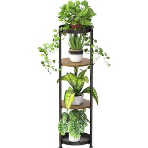 4-traps hoge metalen plantenstandaard voor binnen en buiten, plantenrek, hoek plantenstandaard, display rek, roestvrij ijzer, bloempothouder, rek voor patio, balkon, tuin