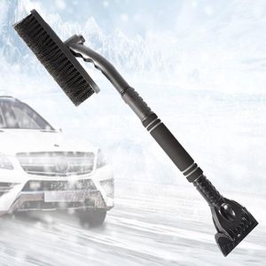 27 inch Auto Ijskrabber en Sneeuwborstel met Intrekbare Aluminium Stangen - Verstelbare Ruitkrabber en Borstel met Schuimrubberen Handgreep voor Voorruit - Ramen - SUV/Vrachtwagen/Voertuig