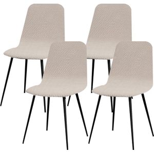 Stoelhoezen, set van 4, eetkamer stretch stoelhoezen voor eetkamerstoelen, universeel, wasbare hoes, Scandinavische stoelhoes voor keukenstoelen, hotel, banket, # licht camel