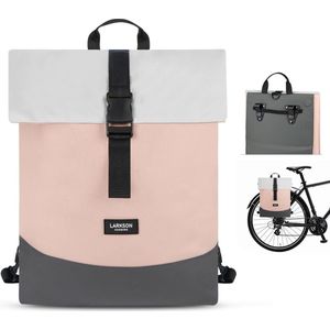 Tammo Bike Fietstassen voor bagagedrager voor dames, grijs, 2-in-1 fietstas, rugzak en bagagedragertas achter, waterafstotend