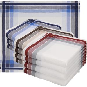 12 stuks stoffen zakdoekenset Leo 4 100% katoen afmeting 40x40 cm