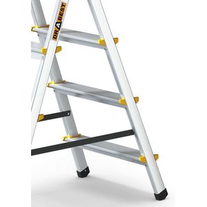 Aluminium ladder tweezijdig vouwladder ladder ladder huishoudladder 150 kg | 2 x 5 treden