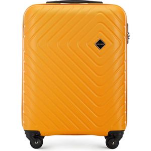 Cube Line Koffer van ABS met geometrisch reliëf, zwenkwielen, telescopisch handvat, combinatieslot, oranje