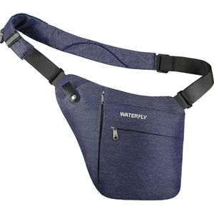 Crossbody Sling Bag schoudertas voor heren en dames, met grote capaciteit, licht en eenvoudig te dragen, borstzak, multi-pocket-rugzak., blauw