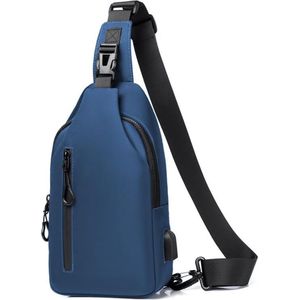 Anti-diefstal multifunctionele crossbody tas, waterdichte borsttas, borsttas voor heren, schoudertas met USB-oplaadaansluiting, meerdere zakken, slingrugzak, voor wandelen, reizen, klimmen