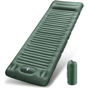 Slaapmat camping zelfopblazend, 12 cm verdikt opblaasbaar matras met voetperspomp, ultralicht waterdicht luchtbed buiten, slaapmat voor wandelen, backpacken, kamperen, tent