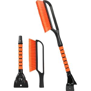 IJskrabber voor de auto, met bezem, 2-in-1 sneeuwborstel met ijsbrekerfunctie, effectieve auto-ijskrabber met ergonomische schuimrubberen handgreep voor auto's, vrachtwagens en SUV's (68 cm)