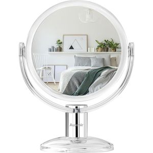 Cosmetische spiegel, make-upspiegel met 1x/10x vergroting, dubbelzijdig en 360° draaibare tafelspiegel voor make-up, scheren, gezichtsverzorging in de woonkamer of juwelierszaak