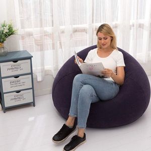 Stijlvolle opblaasbare zitzak – Zacht – Pluche – Loungestoel – Gaming – Binnen – Buiten – Camping – Tuin – Volwassenen – Kinderen – Balvormig – Design – Paars