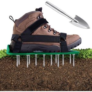 Lawn Aerator Shoes Nail Shoes with Velcro Fastener Free Installation Lawn Aerator with Shovel Scarifier for Lawns, The Ideal Lawn Aerator, One Size Fits All Shoes