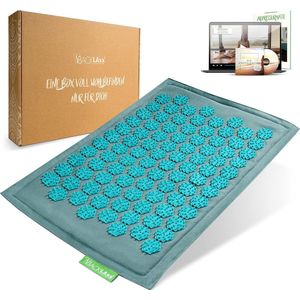 Acupressure Mat Foot - Massage Mat for Foot Massage, Back, Neck and Shoulder with Attachment Strap - Acupuncture Door Mat Against Tension - Acupressure Mat for Feet