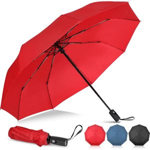 Compacte reisparaplu, automatische winddichte paraplu voor heren dames, bakken opvouwbare paraplu, sterk winddicht tot 60 MHP, stevige paraplu voor regen