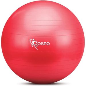 Oefenbal met ballenpomp, fitness zitbal, 55cm/65cm/75cm/85cm - blauw/rood/zwart - kantoor, yogabal, sporttraining, pilates, draagvermogen tot 350 kg, veiligheid door barstbeveiliging