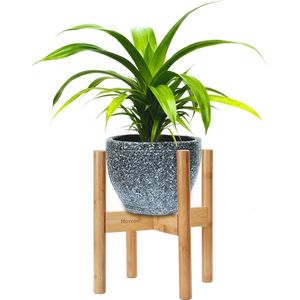 Bamboe plantenstandaard Verstelbaar voor potten van 22-32cm. Voor binnen- en buitengebruik. Interieurontwerp in Mid Century-stijl (plant en bloempot niet inbegrepen)