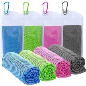 4 stuks koelhanddoeken, sporthanddoeken, ijshanddoek, verkoelende handdoeken, microvezel, verkoelende handdoek voor sport en fitness, golf, yoga, hardlopen, reizen, kamperen