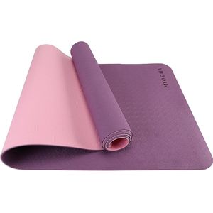 Antislip yogamat, pilates-fitnessmatten, milieuvriendelijk, scheurvast, 6 mm dik, yogamatten voor mannen en vrouwen, trainingsmatten voor hometraining, met draagriem en opbergtas