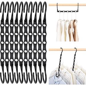 10 Pak Magic Kleerhanger, kledinghanger, ruimtebesparend, met stevige kunststof voor zware kleding