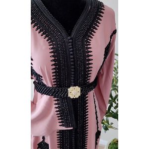 Caftan Yasmin Zwart met goud-Marokkaanse jurk
