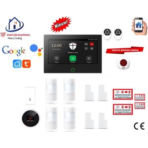 Draadloos/bedraad alarmsysteem met 7-inch touchscreen werkt met wifi en met spraakgestuurde apps. ST01B-23 wifi