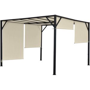 Cosmo Casa Pergola Baia - Tuinpaviljoen Terrasoverkapping - Stevig 6 cm stalen frame - Schuifdak - 4x4m