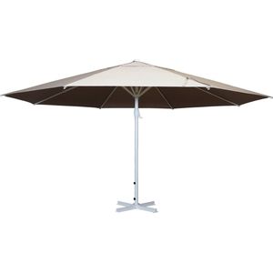 Cosmo Casa Sonnenschirm Meran- Horeca Marktparasol, Ø 5m Polyester/Aluminium Mast wit 28kg - Crème-beige zonder standaard.