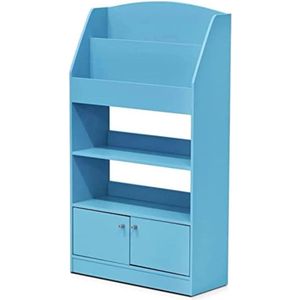 Magazine/boekenkast met speelgoedkast voor kinderen, hout, lichtblauw, 24 x 24 x 110,01 cm