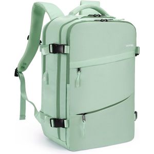 Reisrugzak, voor dames, 40 liter, handbagage, vak voor 15,6 inch (39,6 cm) laptop, cabinemaat, USB-oplaadaansluiting