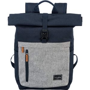 Handbagagerugzak met laptopvak 15,6 inch, bagagereeks BASICS dagrugzak oprolbaar praktische rugzak met oprolfunctie, 60 cm, 35 liter, 800 gram, blauw/grijs