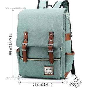 Vintage Unisex Casual Schooltas Reizen Laptop Rugzak Rugzak Dagrugzak Tablet Tassen (grijs)