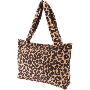 Luxe Teddie Shopper - Teddy tas - Bag - gevoerd - afsluitbaar met rits - luipaard print - leopold - schoudertas moederdag cadeau - kerst kadotip - mama