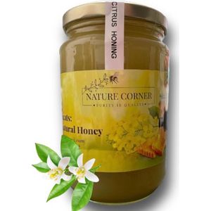 Citrus Honing, miel d'agrumes, عسل الحمضيات، rauwe pure natuurlijke honing uit de nectar van citrusbomen zoals citroen, sinaasappel, limoen, grapefruit. Unieke en verfrissende smaak, talrijke gezondheidsvoordelen. 1KG