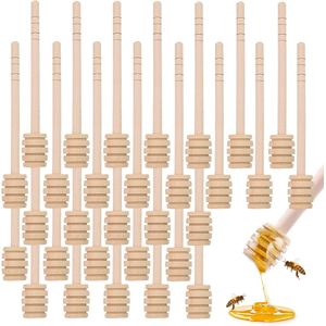 30-delige honinglepel houten set, mini houten honingstok, jam honingsnijder honingspiraaldispenser voor bruiloft, verjaardag, kerstfeest, dessertgereedschap (15 cm)