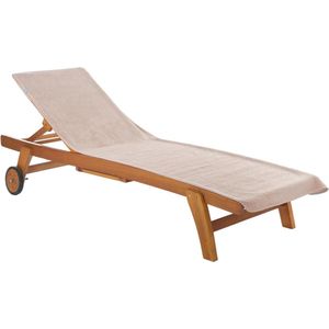 Badstof hoes voor tuinligstoelen - 200x75cm overtrek 100% katoen zonnebed pad strandligstoel kussen (beige)
