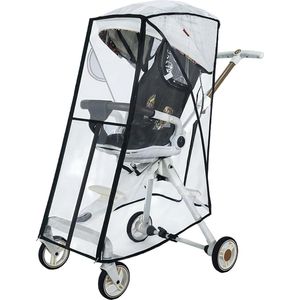 Regenhoes Windbescherming voor kinderwagens Universele sportkinderwagen Opening aan de voorkant met raam en dubbele ritssluiting om te openen Transparante bescherming tegen regen en wind en goede luchtcirculatie