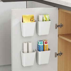 4 stuks zelfklevende wandgemonteerde opbergdoos, keukenkastdeur-opbergdoos, badkamerorganizer, voor kast, badkamer, koelkast, kleine voorwerpen, organizer, opbergdoos