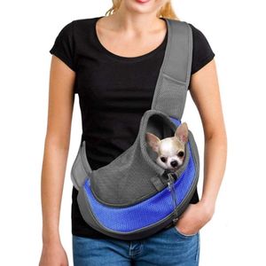 Kleine hond Kat Puppy Schoudertas Reisdrager Schoudertas Ademend gaas Transporttas Kleine hond Kat Sling Pet Sling Rugzak Dierentas, L 2-4kg