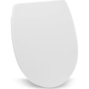 Luxiba - Wc-bril met softclosemechanisme, eenvoudige montage, wc-deksel met softclosemechanisme, wit, thermoplastisch wc-deksel ovaal, wc-bril, wc-bril met softclosemechanisme, wc-deksel