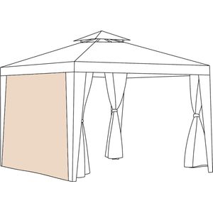 Waterafstotend vervangend gordijn voor buiten, privéruimtes voor gazebo-veranda, pergola, parasol, serre, pergola, winddicht, zonwering (gordijn, steen)