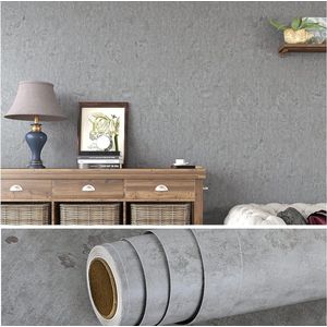 Behang grijs betonlook plakfolie mat meubelfolie zelfklevend behang afwasbaar behang sierfolie zelfklevend behang slaapkamer woonkamer kastfolie 40 cm x 300