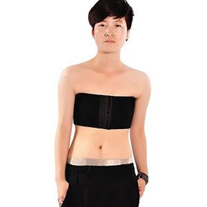BaronHong Cosplay Vrouwen Trans Lesbische Tomboy Elastiek Strapless Top Borst Binder Borst Wrap, zwart, S