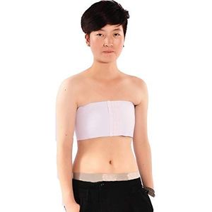 BaronHong Cosplay Vrouwen Trans Lesbische Tomboy Elastiek Strapless Top Borst Binder Borst Wrap, wit, L