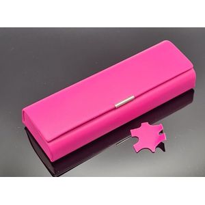 Designer brillenkoker VAN ECHT ITALIAANS LEER LUXE van hoge kwaliteit / leren fuchsia brillendoos met magneetsluiting / geweldig cadeau / boîte / Aland optiek / OB35NK.10.01 / hard case / Étui à lunettes de lecture rigide en cuir Unisexe