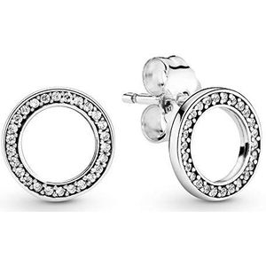 PANDORA Logo Ohrstecker Sterling Silber, Cubic Zirkonia 290585CZ