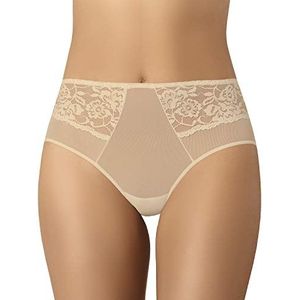 Vida - Teyli - Slips - Beige - Hoge Taille - Netstof met Kant en Bloemenpatroon
