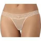 Teyli Tanga string voor dames, van kant, string, tanga, dames, string, tanga, sexy lingerie, strings voor dames, sexy, beige, XS